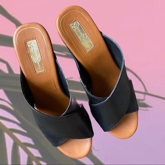 SOLD Jessica Simpson Jozie Stud Wedge Sandals Sz 7 - Picture 4 of 10